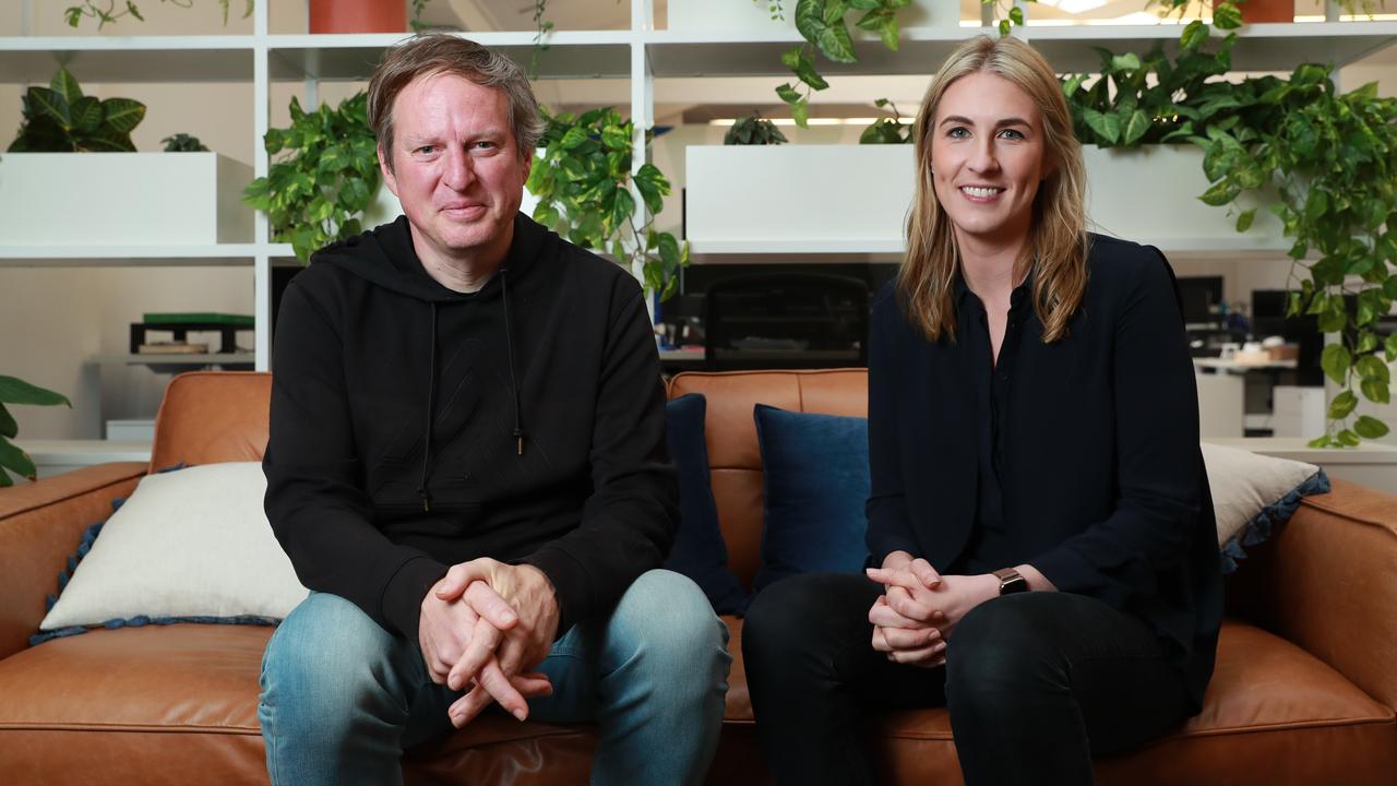 Mike Carden, the founder of enterprise tech company Joyous, and AirTree partner Elicia McDonald. Picture: John Feder