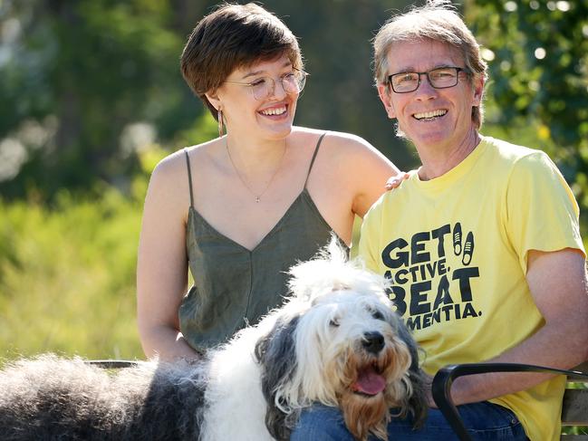 Tim Granger, who has early onset Alzheimers, with his daughter Prue. Picture: Tim Hunter.