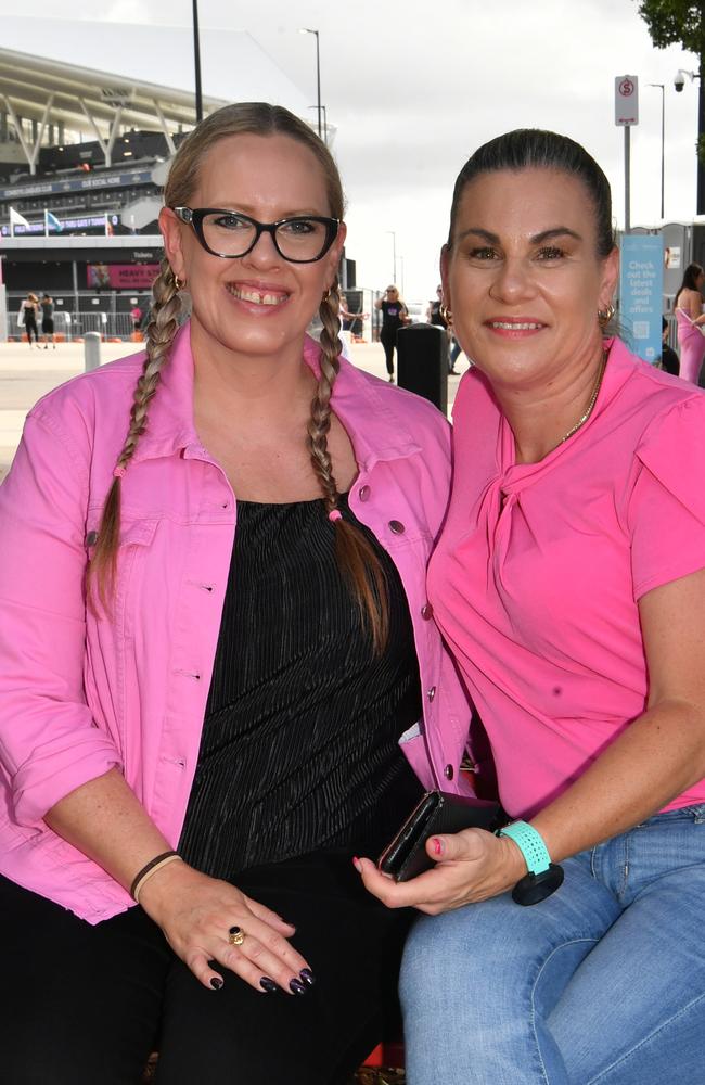 Socials at Pink convert at Townsville's Queensland Country Bank Stadium. Tanya Brown and Rachael Rayner. Picture: Evan Morgan