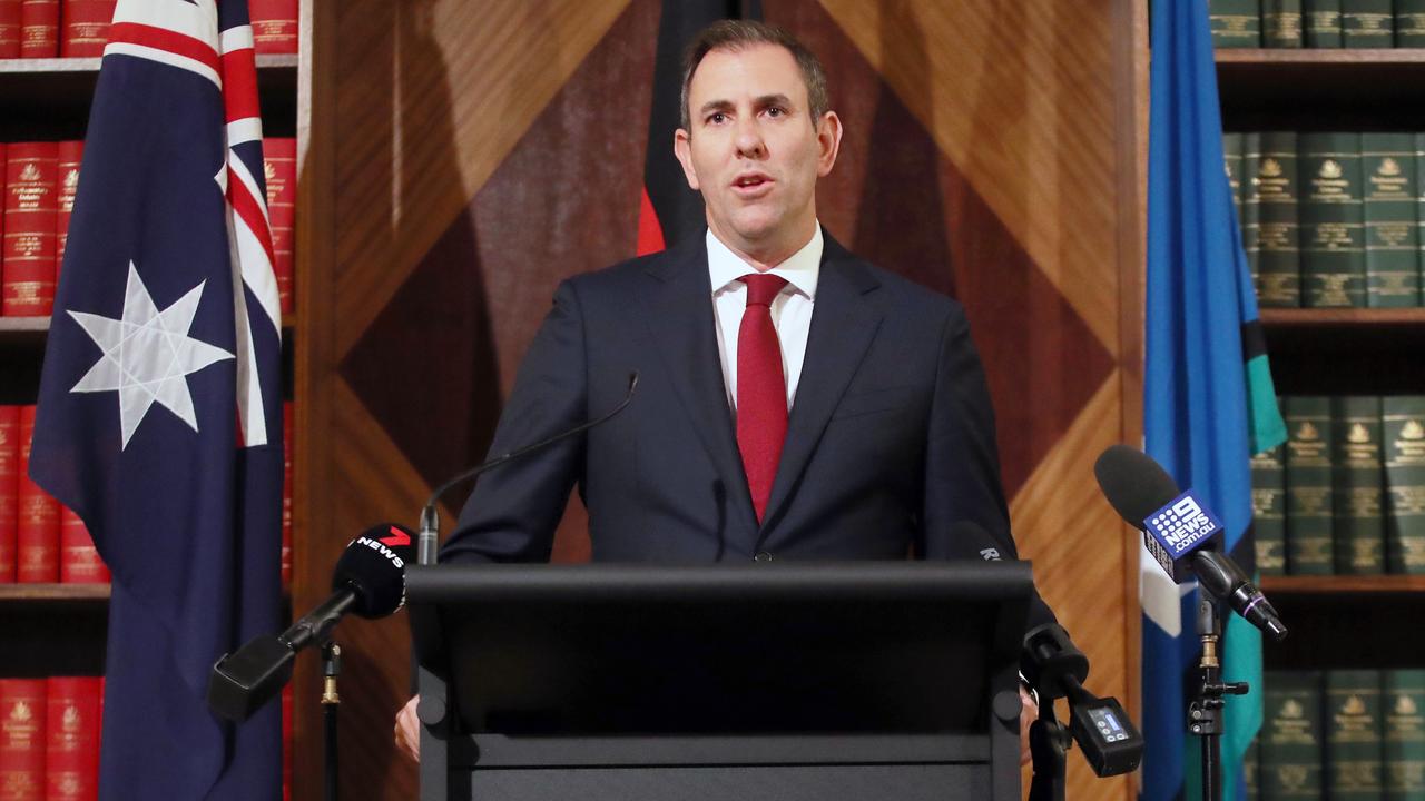 Treasurer Jim Chalmers at a press conference in Melbourne. Picture: David Crosling/NCA NewsWire