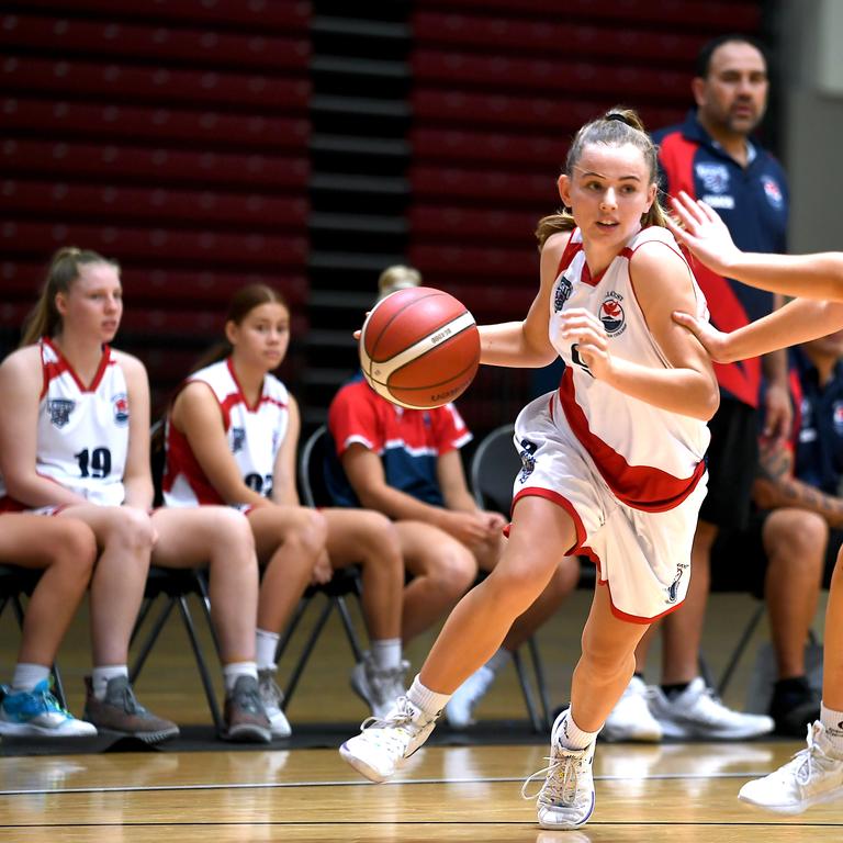 Hillcrest Christian College player Kate Deeble Girls final. St Margarets Mary's College vs Hillcrest Christian College. Finals for Qld Schools Basketball Championships. Sunday September 22, 2019. (AAP image, John Gass)