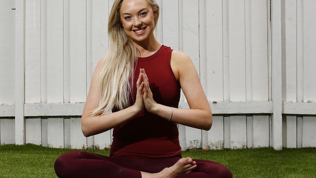 Entrepreneur Jessica Sepel does yoga to help with life balance. Picture: John Appleyard