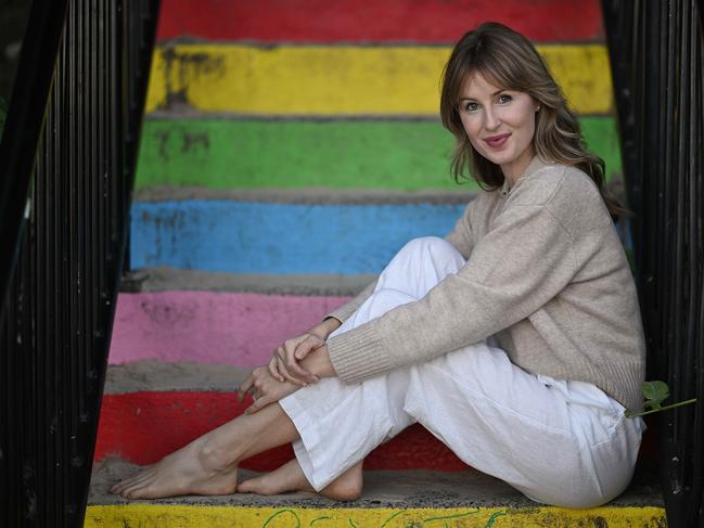 10/6/2024: Author Kristina Ross , winner of the 2024 Vogel Prize, on the beach near her home on the Gold Coast.  pic: Lyndon Mechielsen / The Australian