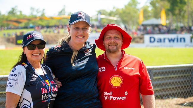 Jenny Nelson, Montanna Damm and Heath Hamilton at the Hidden Valley Raceway. Picture: Che Chorley