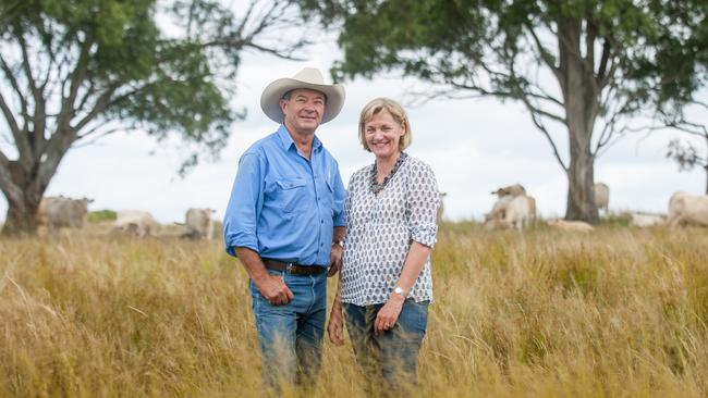 Growing operation: David and Prue Bondfield on their property at Dalveen in southern Queensland.