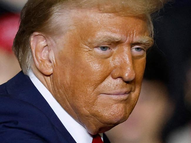 ALLENTOWN, PENNSYLVANIA - OCTOBER 29: Republican presidential nominee, former President Donald Trump points at a campaign rally at The PPL Center on October 29, 2024 in Allentown, Pennsylvania. With one week until Election Day, Trump is campaigning for re-election in the battleground state of Pennsylvania.   Chip Somodevilla/Getty Images/AFP (Photo by CHIP SOMODEVILLA / GETTY IMAGES NORTH AMERICA / Getty Images via AFP)