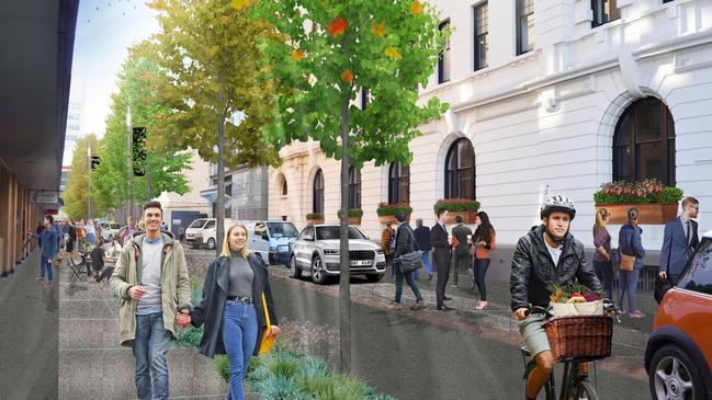 Artist's impressions of the upgraded Bentham Street in the Adelaide CBD. Picture: Adelaide City Council