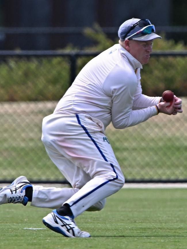 VSDCA: Williamstown’s J Doyle juggles the catch. Picture: Andy Brownbill