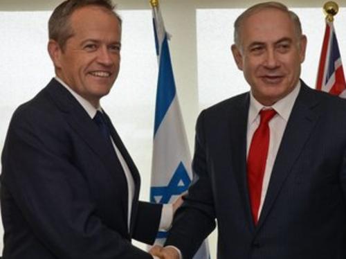 Israeli Prime Minister Benjamin Netanyahu (right) meets Australian Labor Party leader Bill Shorten Feb. 24, 2017