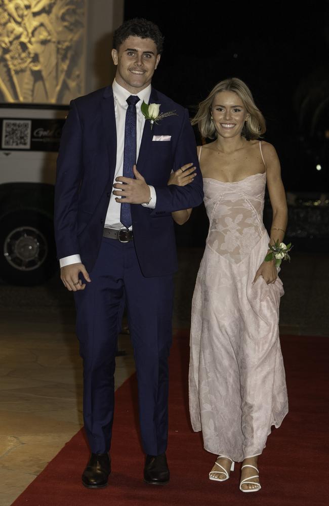 Callum Simpson and Sienna Briggs at the 2024 Somerset College formal red carpet. Picture: Paul A. Broben