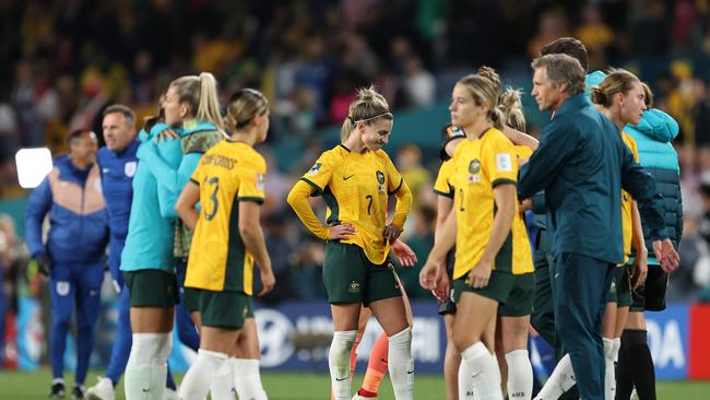 Australia’s loss to England in the 2023 World Cup semi-final was the most watched program on record. (Photo by Brendon Thorne/Getty Images)