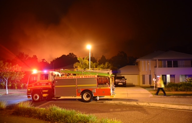 Fire-crews at Shoal Ct Peregian Springs 