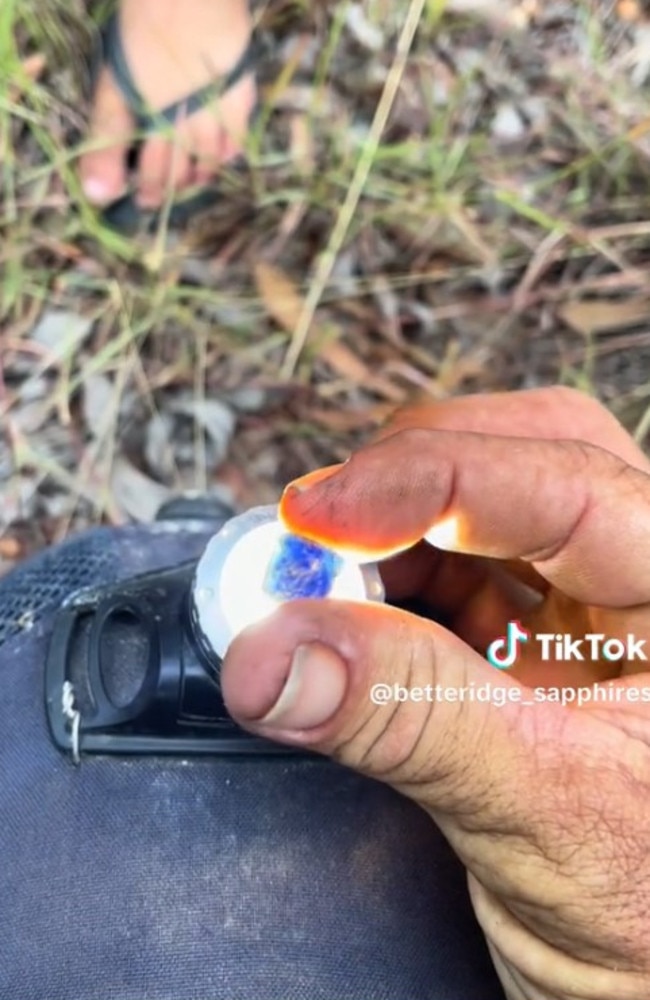 The Betteridge family, who run a small business in the gemstone trade, had previously experienced viral success with Matt’s discovery of an 834-carat Australian sapphire in 2022. Picture: TikTok