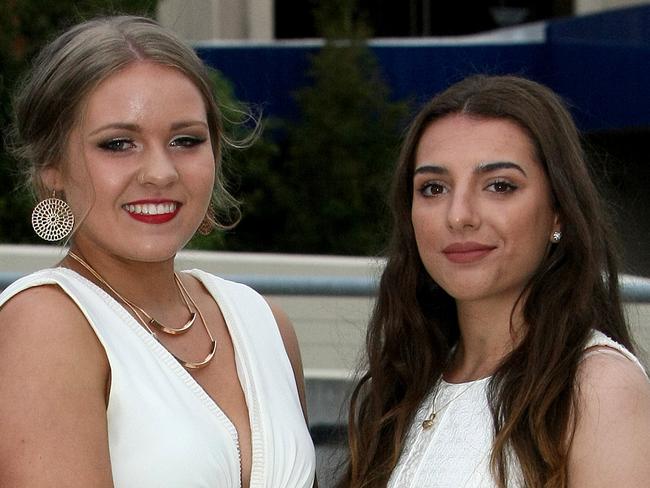 L to R: Hannah Godfrey, Jasmin Thorpe and Sophie Geikie at the Ogilvie High School formal held at Wrest Point Casino on Wednesday 3 December Pic: Carolyn Docking