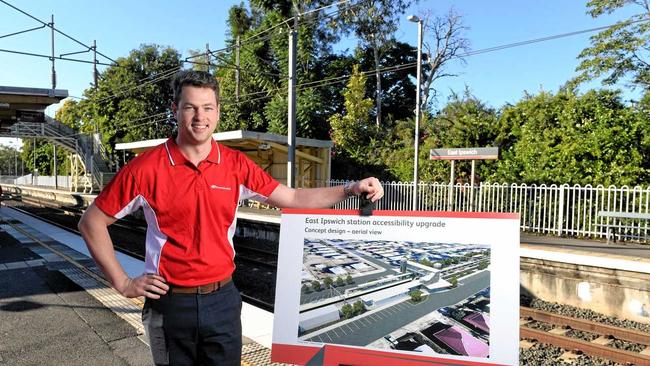 Queensland Rail East Ipswich station accessibility upgrade project manager Nicholas Moriarty. Picture: Rob Williams