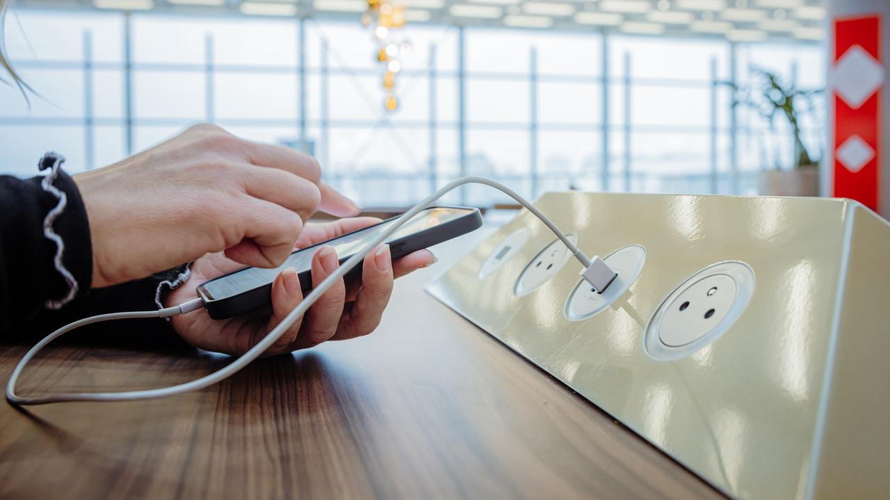 Authorities warn travellers not use public USB chargers at airports. Picture: iStock