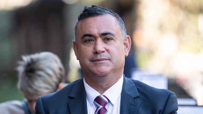 John Barilaro’s plum trade post debacle was one of two major bombshells revealed this week, putting Premier Dominic Perrottet in a position of defending his government from blows that keep on coming. Picture: James Gourley