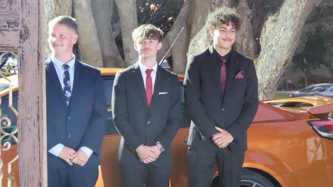 Cameron Martin, Kane Synnerdahl and Logan Madiera at the Hervey Bay State High School formal.