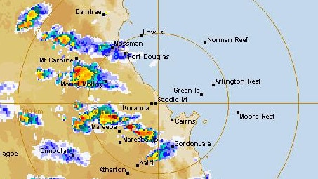 At 3pm Friday the Cairns radar showed multiple storm cells across the Tablelands.