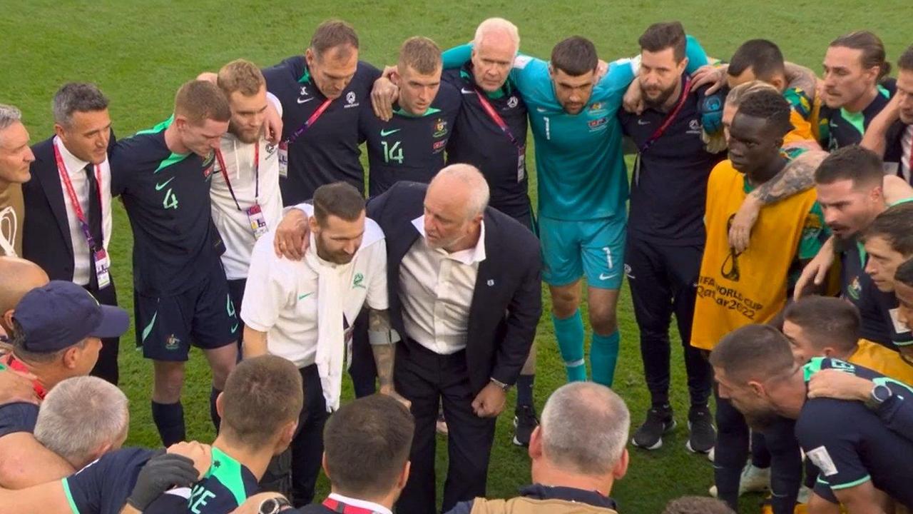 Martin Boyle (left centre, in white) was right at the heart of the Socceroos' celebrations.