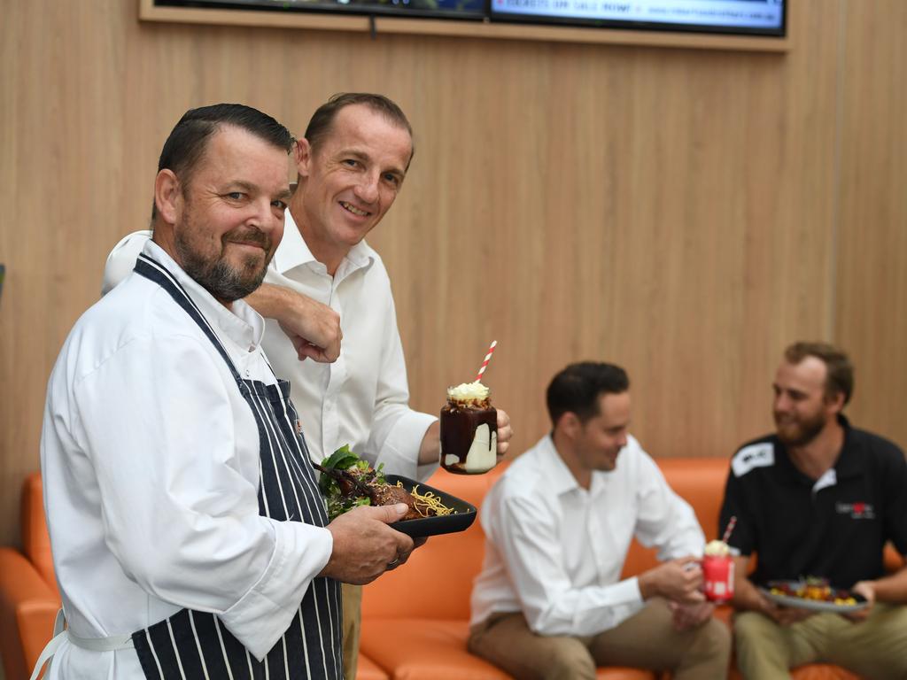 Lismore City Mayor ISaac Smith with Lismore Workers Club executive chef Philip McLoughlin get ready for Eat the Street in Lismore.