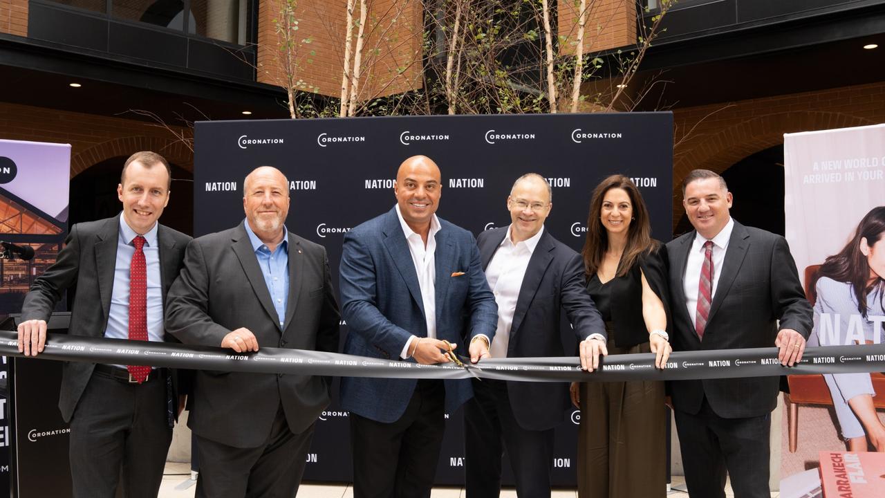 Ross Grove (far left) at the opening of Coronation’s Mason and Main’s Merrylands complex in April.