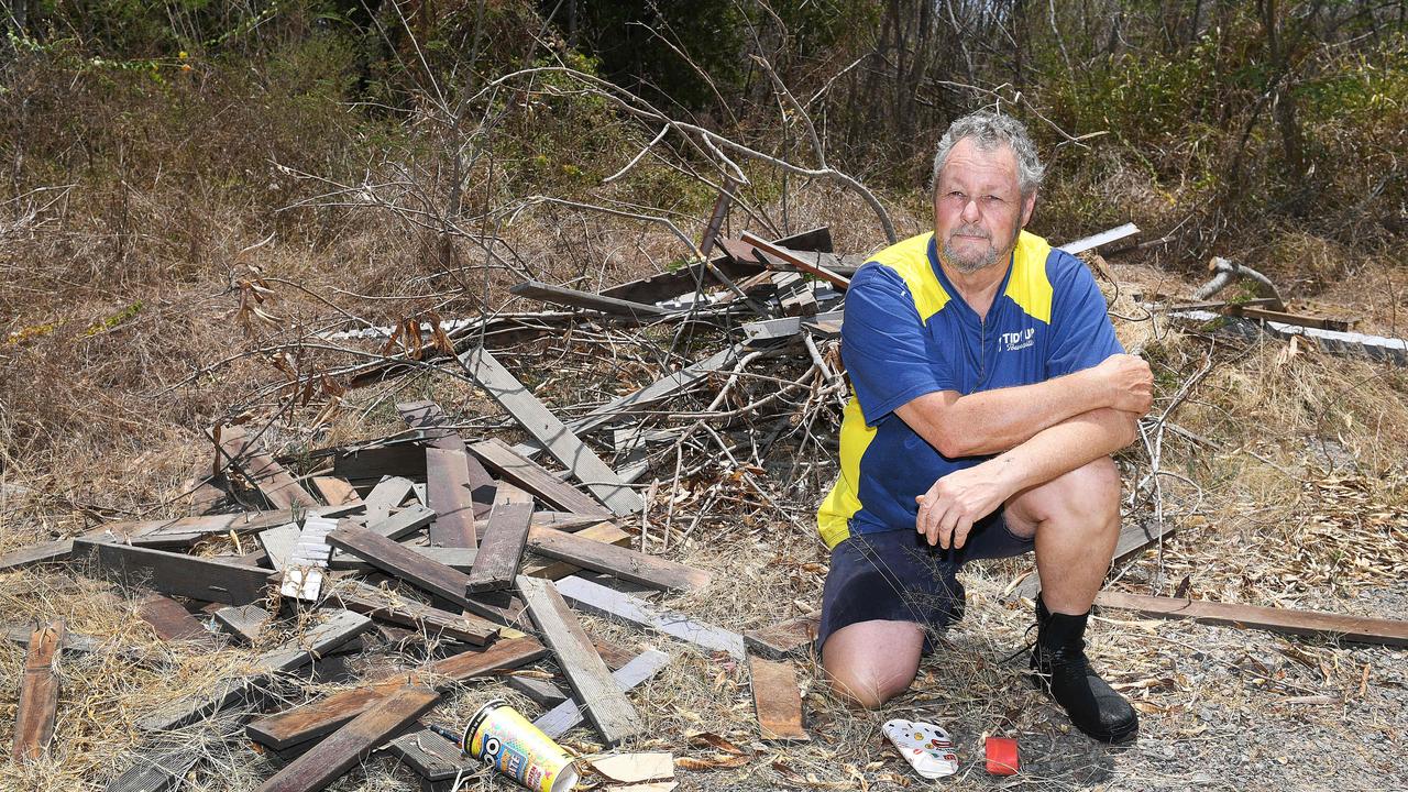 Dave Dudley, Tidy Up Townsville coordinator, under the Bohle River Bridge on Dalrymple Road. Picture: Shae Beplate.