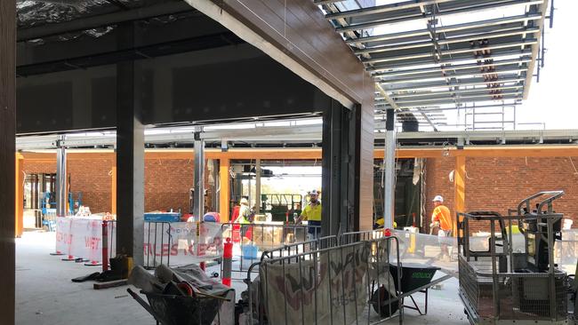 Work underway at Westfield Coomera’s outdoor food area.