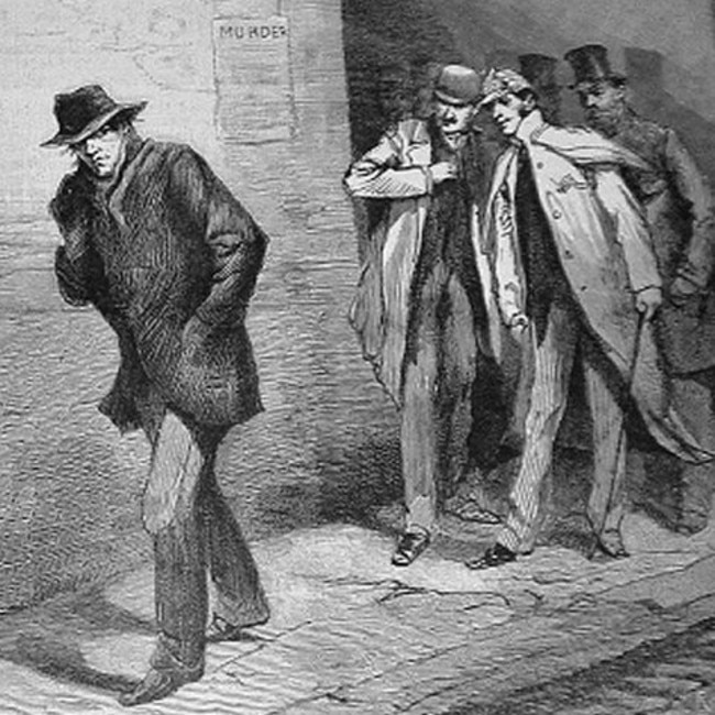 With the Vigilance Committee in the East End: A Suspicious Character, from The Illustrated London News, 13 October 1888.