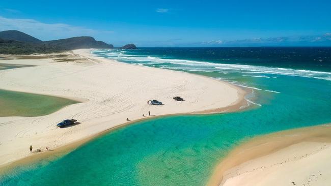 Sandbar beaches stretch up towards Cellito.