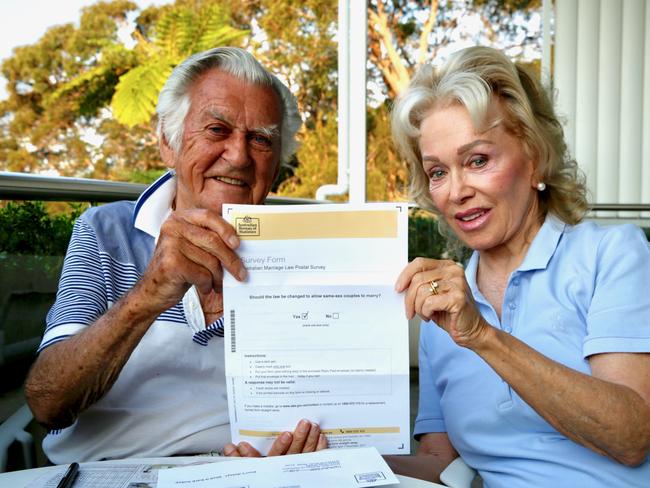 Bob Hawke and his wife Blanche d’Alpuget, who described him as “the greatest Australian of the post-war era”.