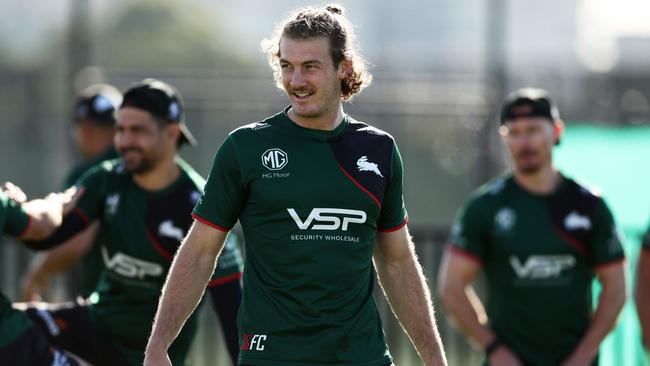 Campbell Graham will miss most of the regular season after the Rabbitohs decided he needed to get surgery to fix his damaged sternum. Picture: Matt King/Getty Images