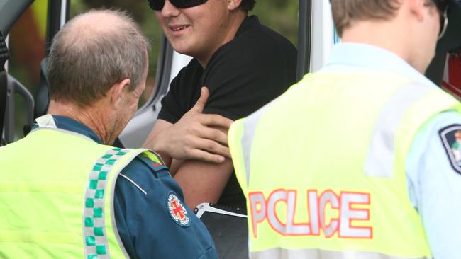 Police and ambulance services at the scene of a crash in Palm Beach.