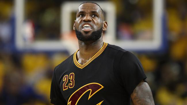 LeBron James comes to grips with defeat. Picture: Getty Images/AFP