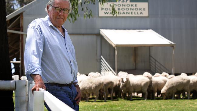 Sign of times: Stockbroker Colin Bell on his Boonoke Station near Deniliquin in southern NSW.