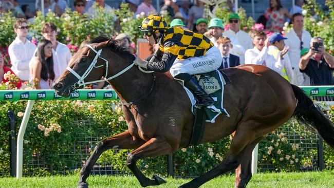 Joliestar winning the Newmarket Handicap at Flemington in March. Picture: Racing Photos via Getty Images
