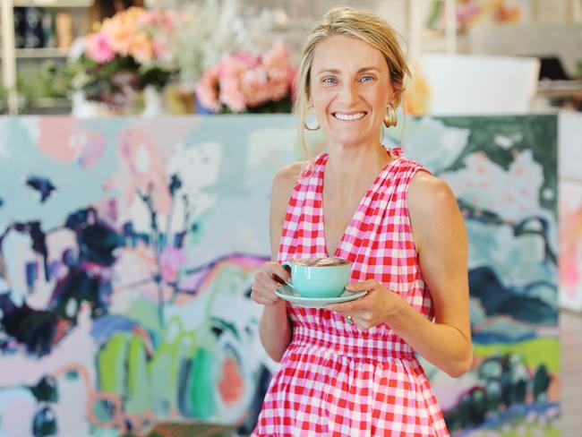 Pip Brett at her cafe, Sonic, in Orange where she has been auctioning off artwork and donating the money. Picture: Rohan Kelly