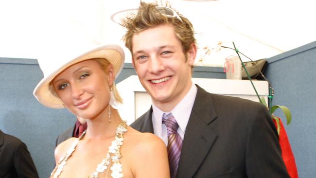 Nice tips ... Rob Mills squired heiress Paris Hilton at the Melbourne Cup in 2003. Picture: Manuela Cifra