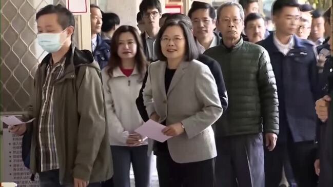 Taiwan's President casts her vote in critical elections