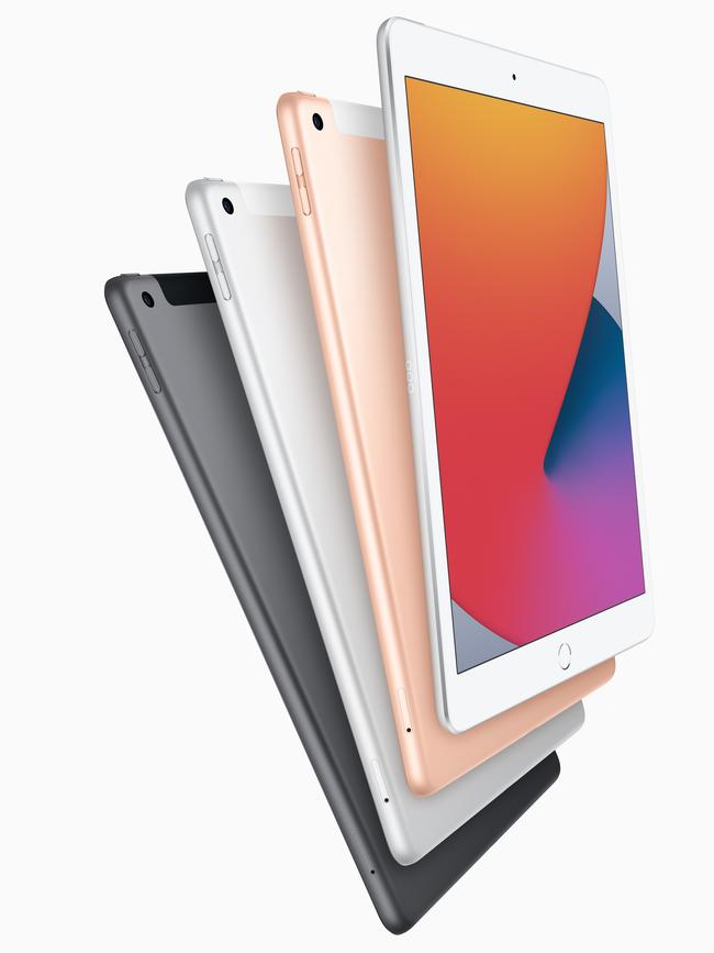 The new eighth-generation iPad comes in space grey, silver, and gold finishes.