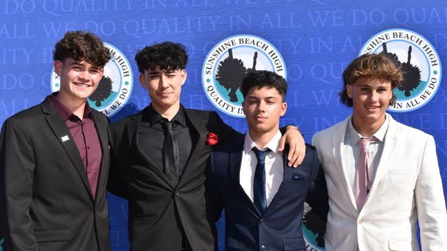 Xander, Kye, Nathan and Xavier at the Sunshine Beach State High School formal 2024.