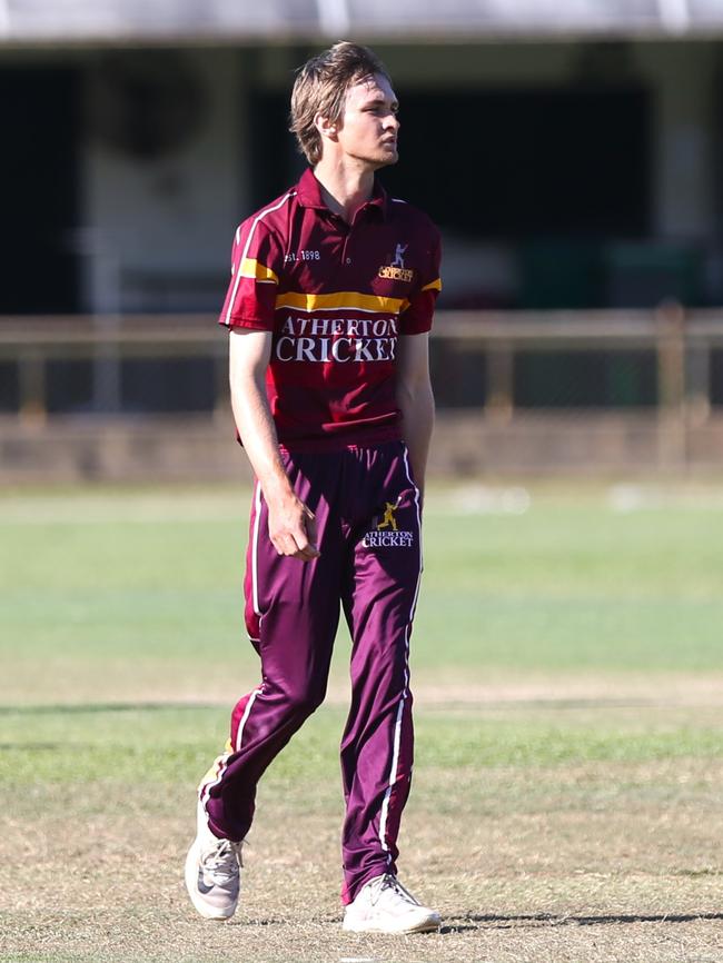 Pictured: Atherton bowler Matthew Coleman. Cricket Far North 2024. Photo: Gyan-Reece Rocha