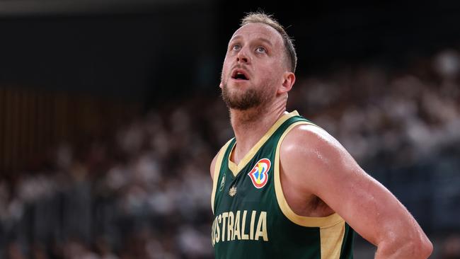 TOKYO, JAPAN - AUGUST 20: Joe Ingles #7 of Australia looks on during the international basketball game between France and Australia at Ariake Arena on August 20, 2023 in Tokyo, Japan. (Photo by Takashi Aoyama/Getty Images)