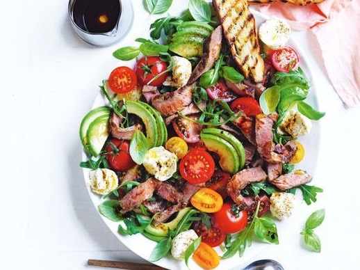 Beef, tomato and bocconcini salad.