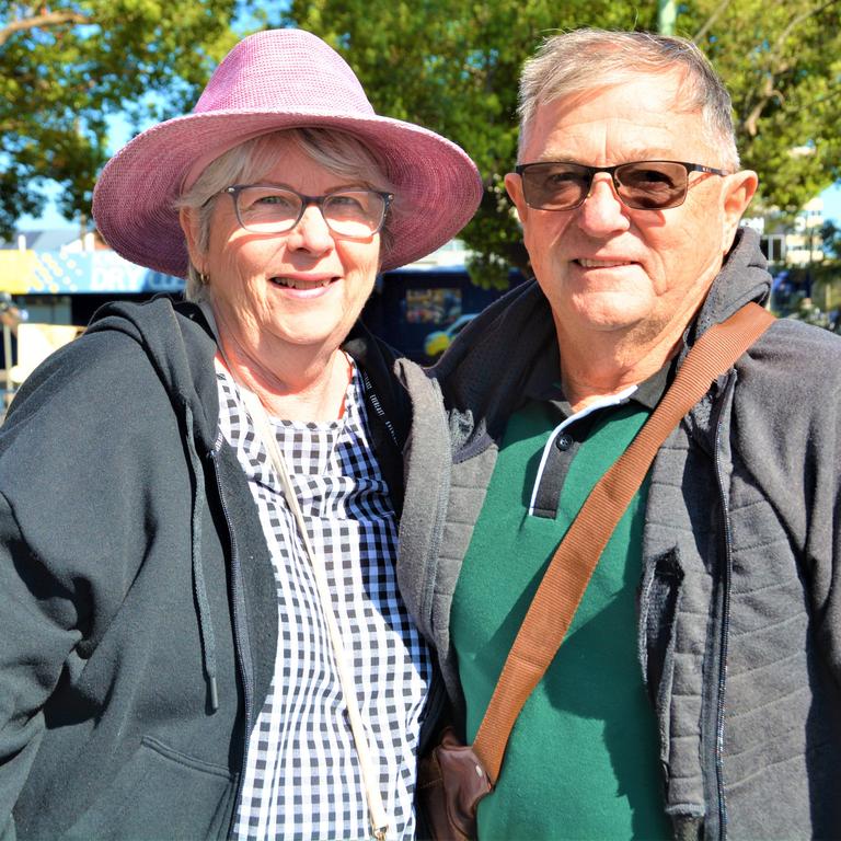 At the 2023 Grand Central Floral Parade are (from left) Kerry and Shane Pilcher. Picture: Rhylea Millar