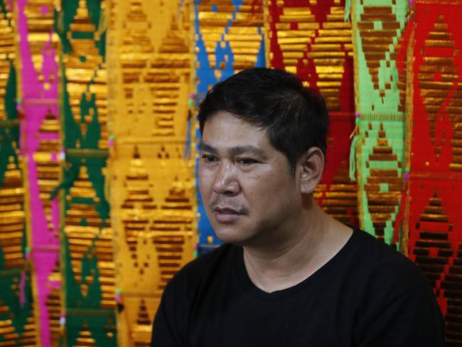 Banphot Konkum, father of Duangpetch Promthep, one of the rescued Thai boys. Picture: AP/Vincent Thian