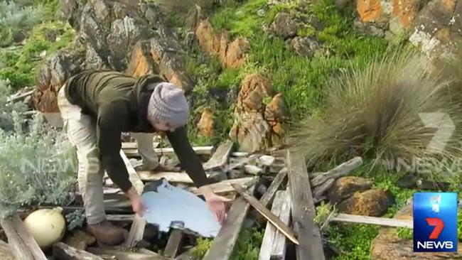 The debris was found washed up with driftwood on Kangaroo Island.