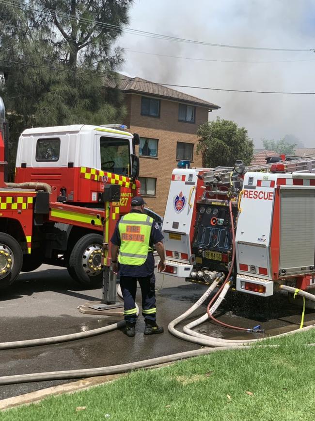 The fire has destroyed much of the roof for the building. Picture: @Jonesy_1111