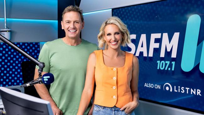 Former SAFM breakfast hosts Mark Soderstrom and Rebecca Morse. Picture: Supplied