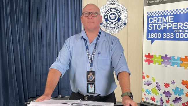 Acting Inspector Jason Chetham announced today that a 53-year-old man was arrested in Redlynch Shopping Centre last week after failing to remain in Victoria where he was before the courts for a number of very serious child sex offences. Picture: Kristina Puljak